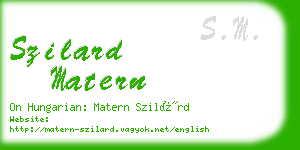 szilard matern business card